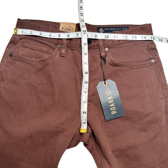 Roark | Men | HWY 133 Maroon Slim Fit Tapered Broken Twill Jeans | Size 28 - Picture 4 of 13